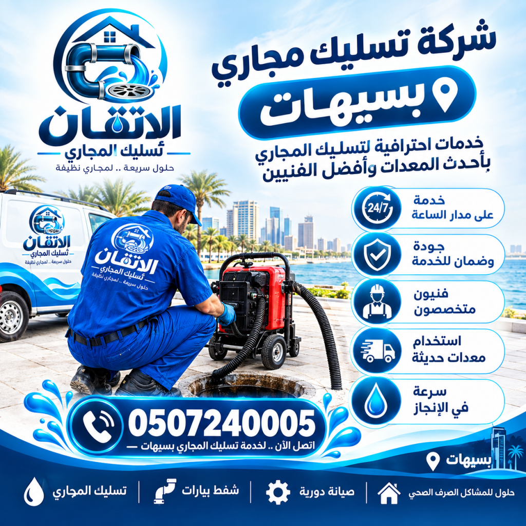 شركة تسليك مجارى بسيهات وعنك