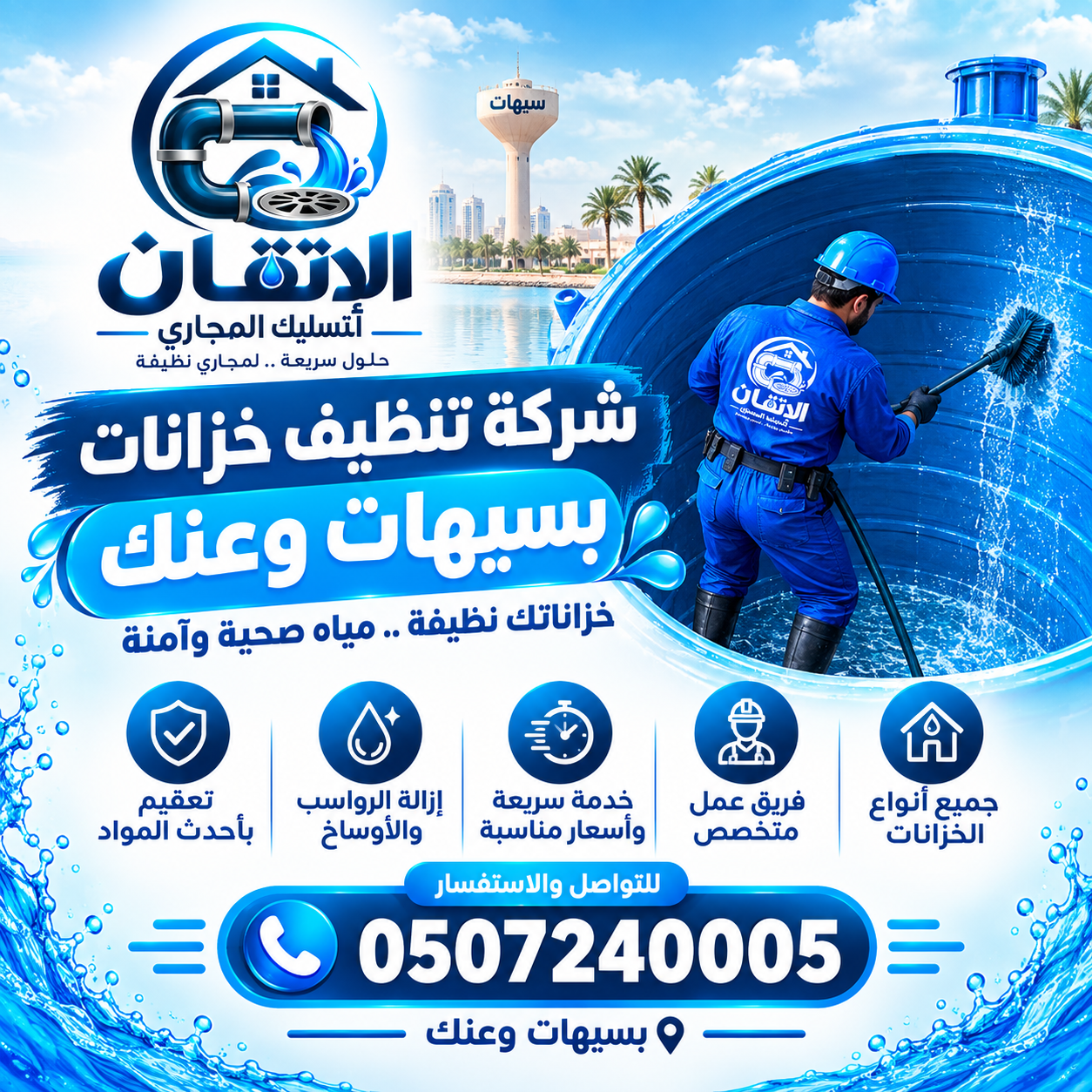 شركة تنظيف خزانات بسيهات وعنك