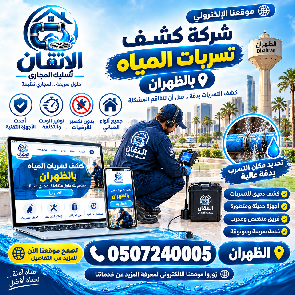 شركة كشف تسربات المياه بالظهران