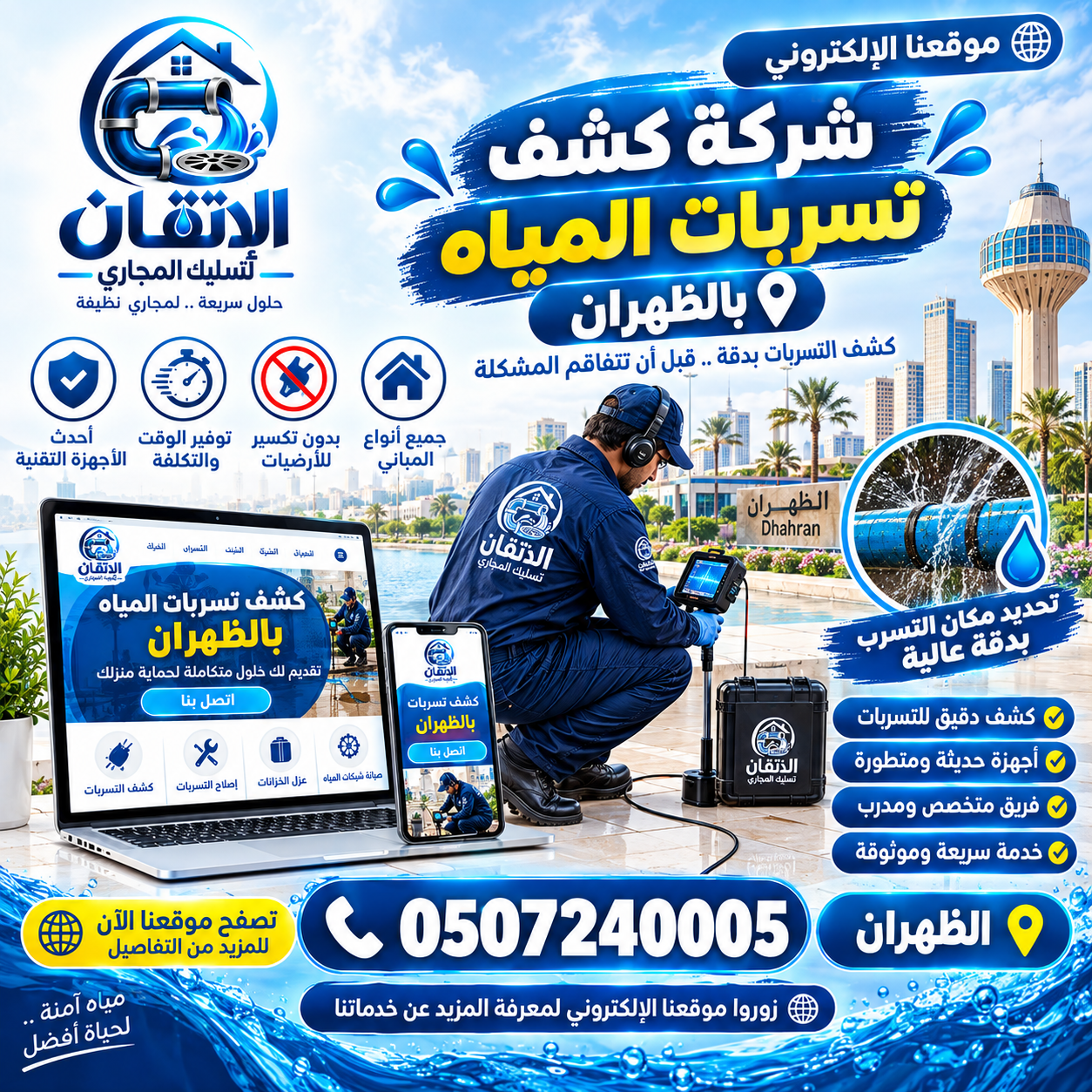 شركة كشف تسربات المياه بالظهران