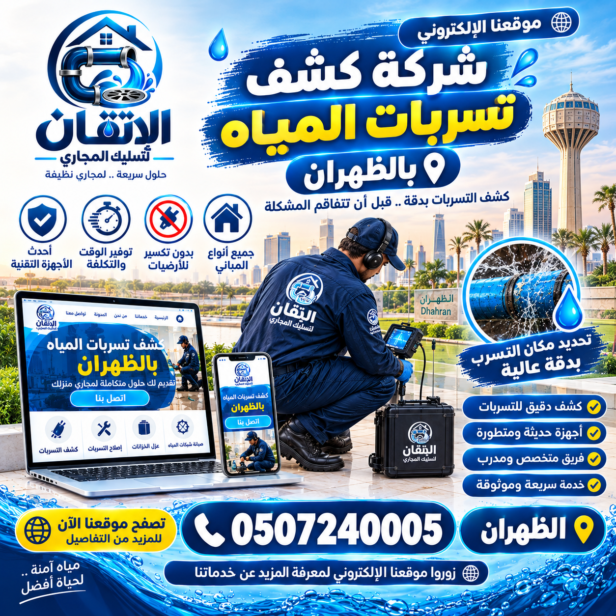 شركة كشف تسربات المياه بالظهران