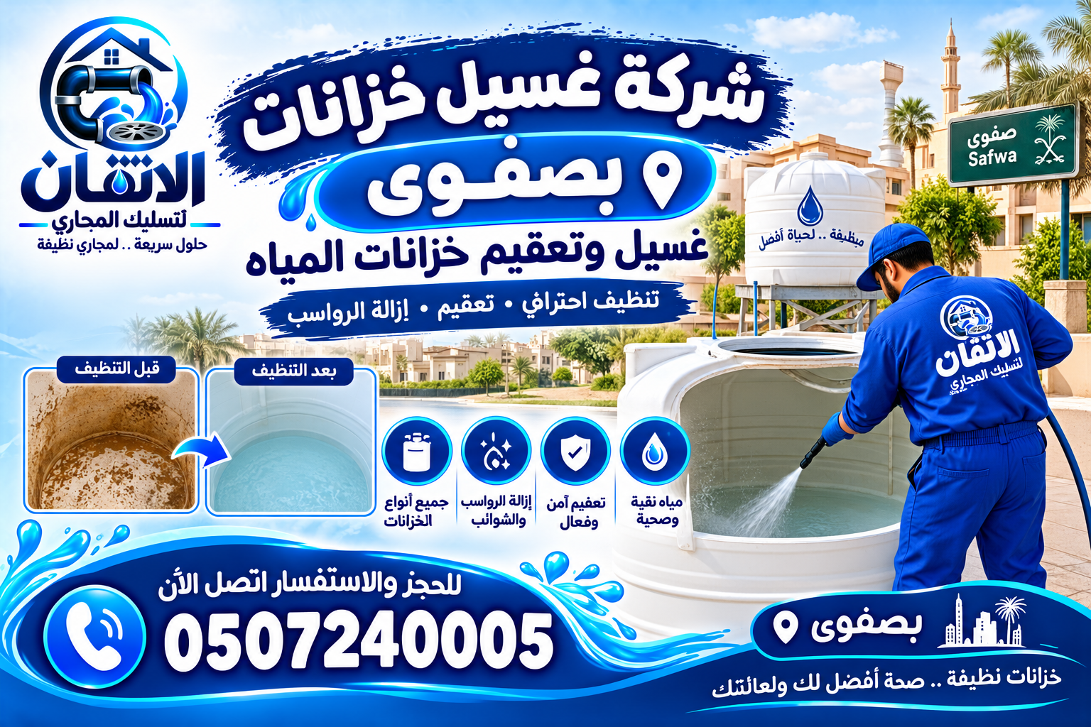 شركة غسيل خزانات بصفوى