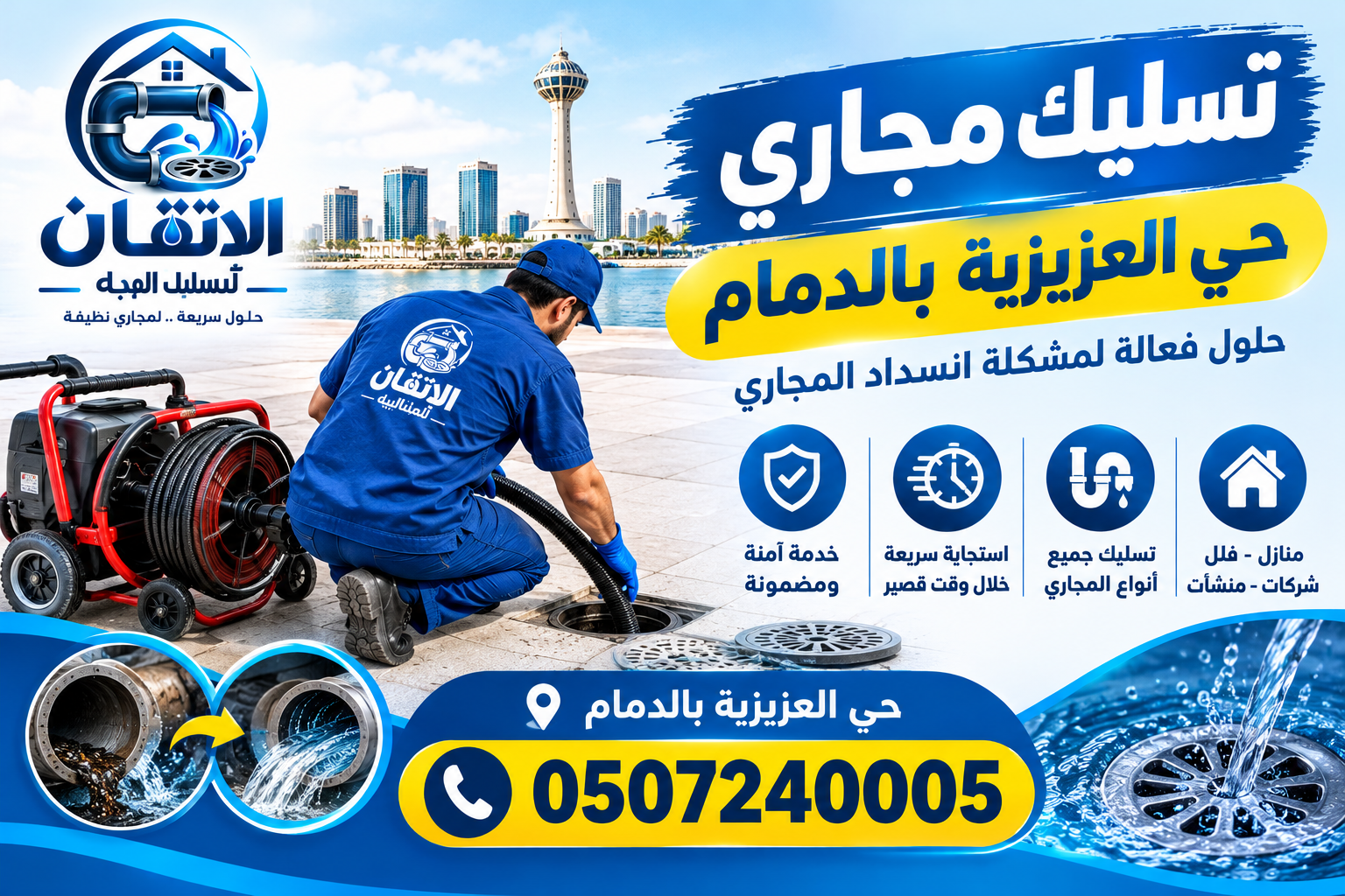 شركة تسليك مجاري حي العزيزية بالدمام