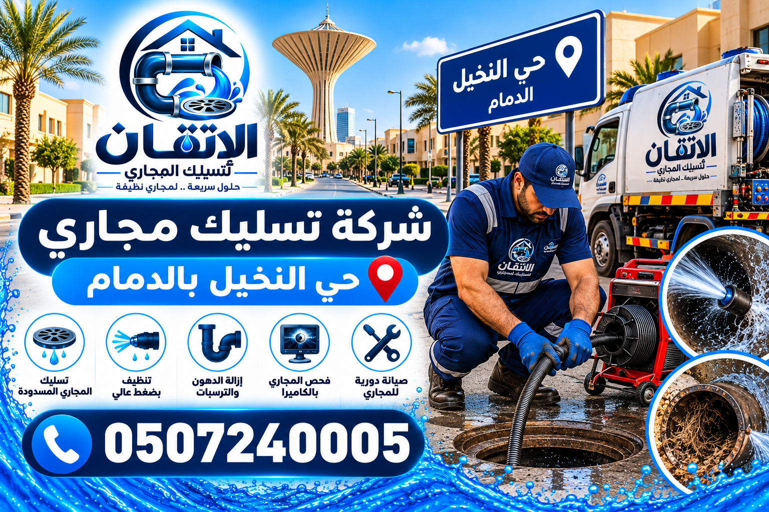 شركة تسليك مجاري حي النخيل بالدمام