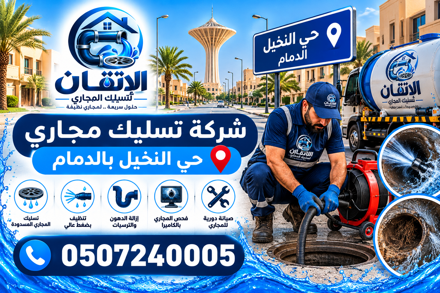 شركة تسليك مجاري حي النخيل بالدمام