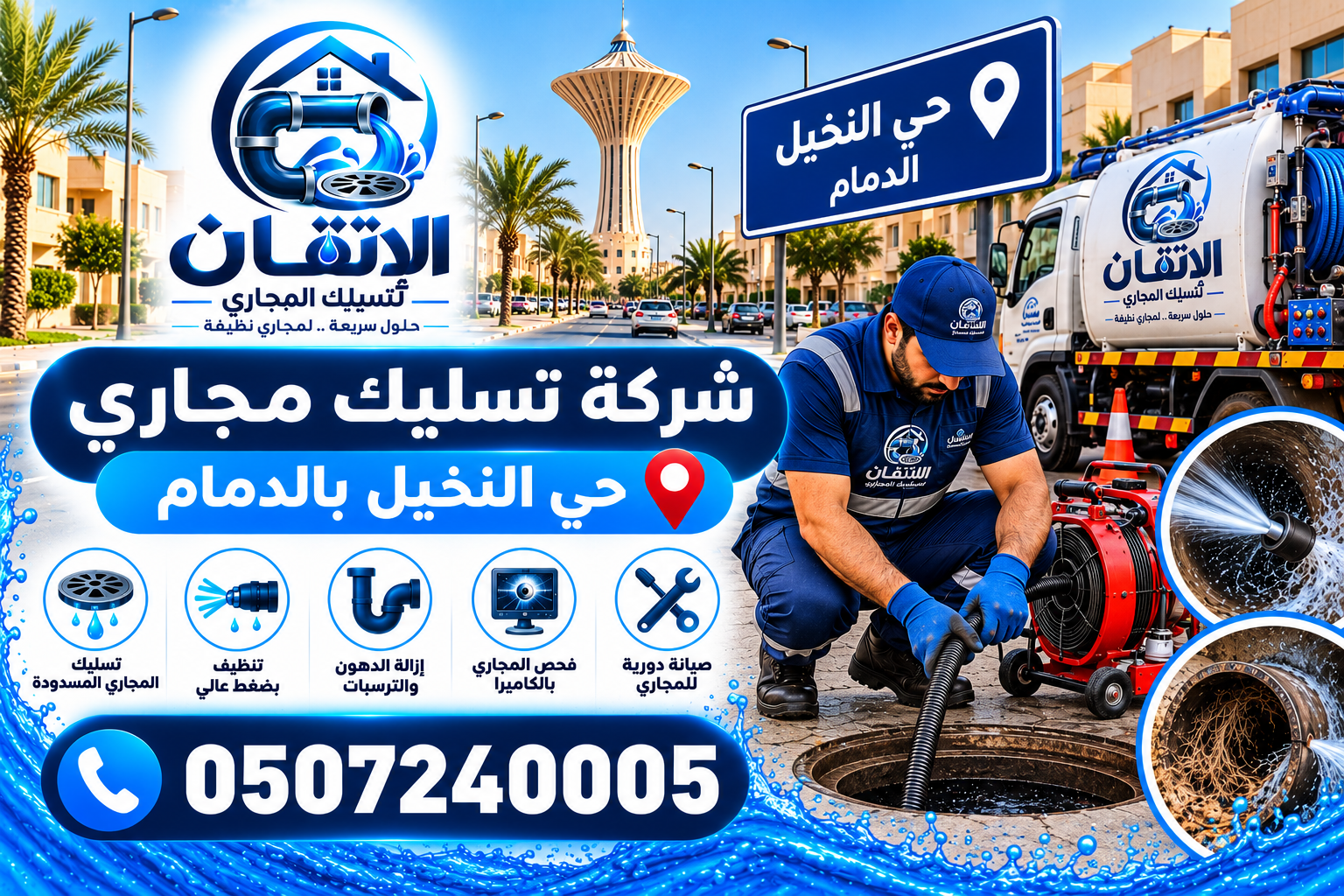 شركة تسليك مجاري حي النخيل بالدمام